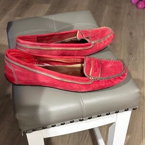Ralph Lauren Red Suede Loafers for Women